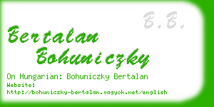 bertalan bohuniczky business card